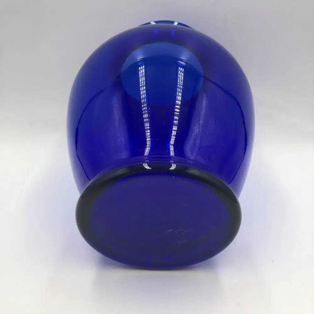 Cobalt Blue Glass Vase Tabletop Shelf Decor Collectible Medium Size Accent Piece